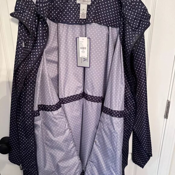 Catherines Ultimate Packable Parka - Womens Size 4XL - Navy w/White Polka Dots - Picture 8 of 11